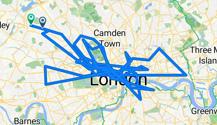 Sherrick Green Road, London to Oberman Road, London