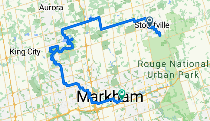 Stouffville to Unionville Via Lake Wilcox and Oak Ridges Trail