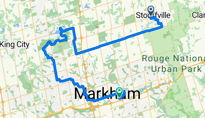 Stouffville to Unionville Via Lake Wilcox and Oak Ridges Trail