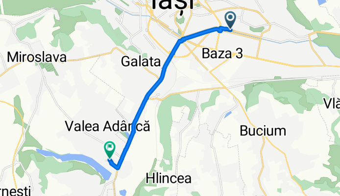 Aleea Profesor Vasile Petrescu, Iaşi to Strada Costea Vodă, Miroslava