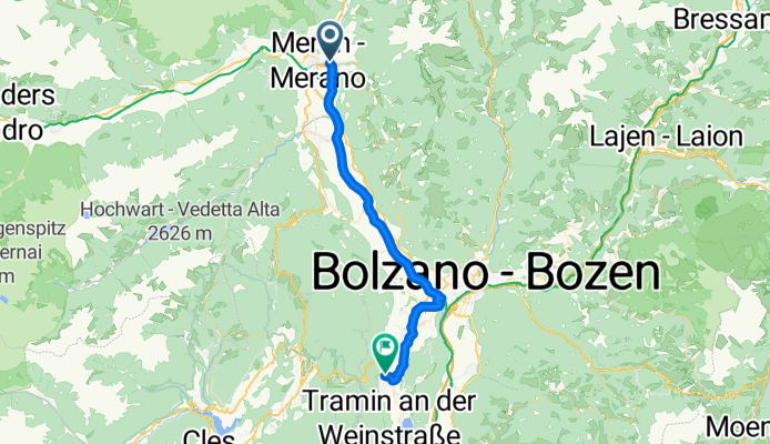 Hermann Gilm Weg, Meran nach Vialweg, Kaltern an der Weinstraße