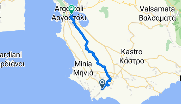 Route to Argostoli Harbour