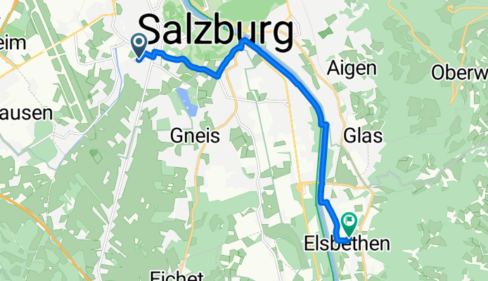 Dürlingerstraße, Salzburg nach Goldensteinstraße, Elsbethen