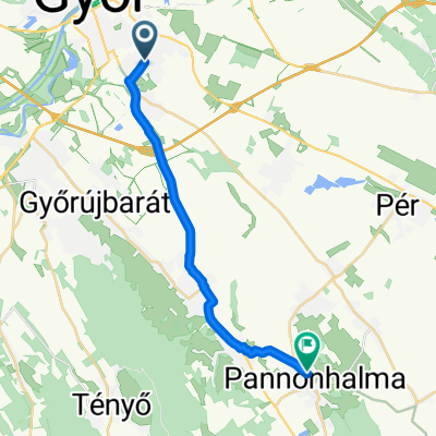 József Attila utca, Győr to Dózsa György utca, Pannonhalma