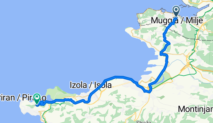 45.604, 13.770 nach 45.522, 13.587