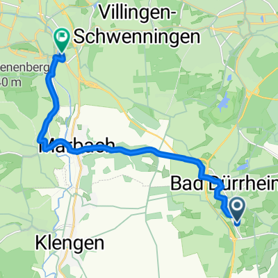 Huberstraße, Bad Dürrheim nach Bahnhofstraße, Villingen-Schwenningen