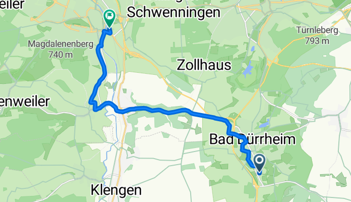 Huberstraße, Bad Dürrheim nach Bahnhofstraße, Villingen-Schwenningen