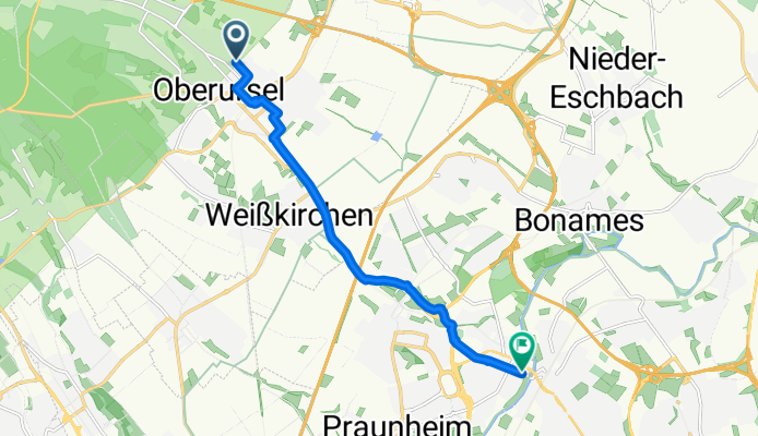 Rossertstraße to Niedwiesenstraße