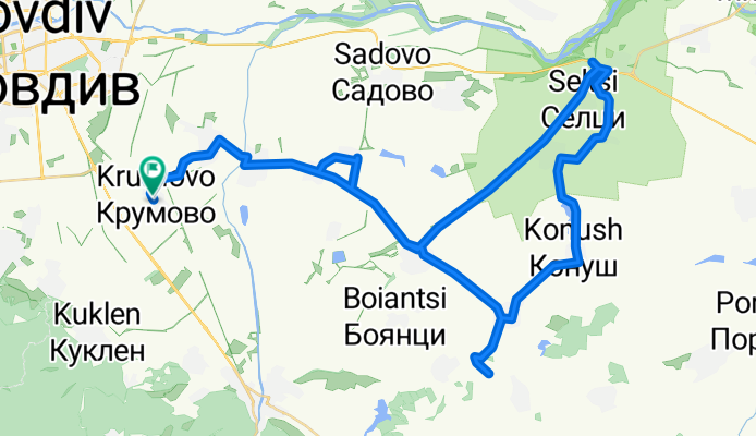 улица Хан Крум to ул. Цар Иван Асен II