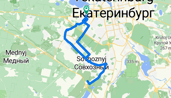 улица Крауля, Екатеринбург до улица Крауля, Екатеринбург