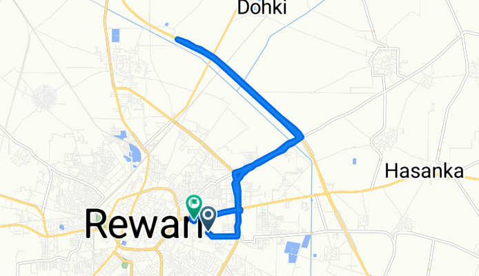 Kalaka Road, Rewari to Ganpat Nagar, Rewari