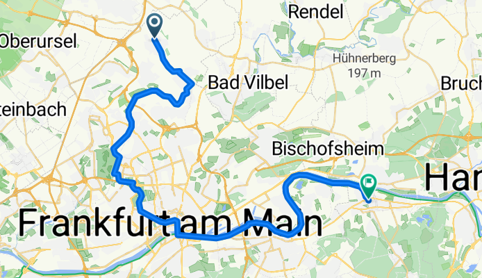 Leo-Tolstoj-Straße, Frankfurt pe Main nach Bahnhofstraße, Mühlheim am Main