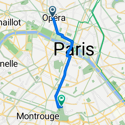 Rue Auber, Paris à Avenue Reille, Paris