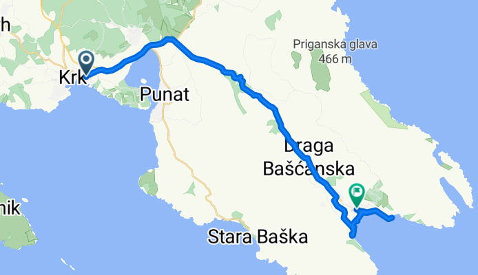 Ulica Vlade Tomašića, Krk až Ulica Velebitska, Baška