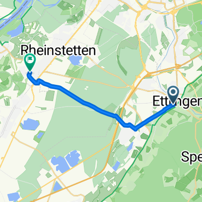 Badener-Tor-Straße, Ettlingen nach Am Rain, Rheinstetten