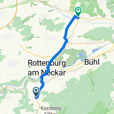 Hülenbäumen, Rottenburg am Neckar nach Rottenburger Straße, Tübingen