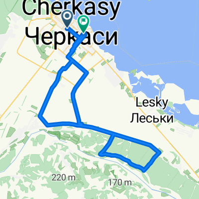 Байди Вишневецького вулиця, Черкаси до Кривалівська вулиця, Черкаси