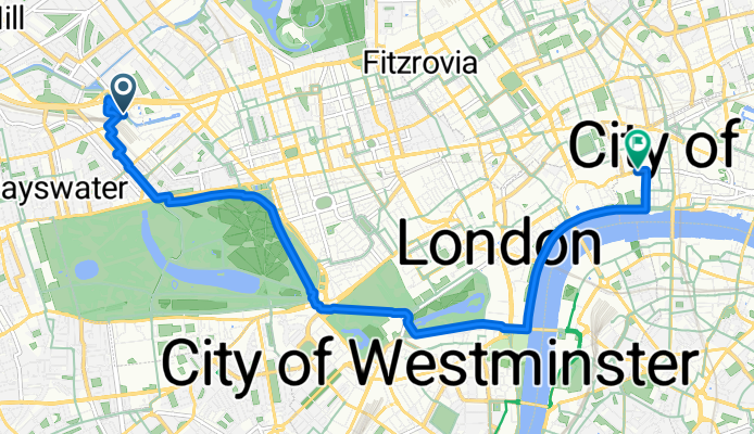 City of Westminster, London to Chancery Lane, London