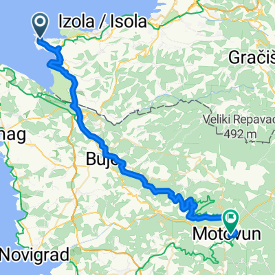 Ulica IX. Korpusa, Piran až Ulica Gradiziol, Motovun