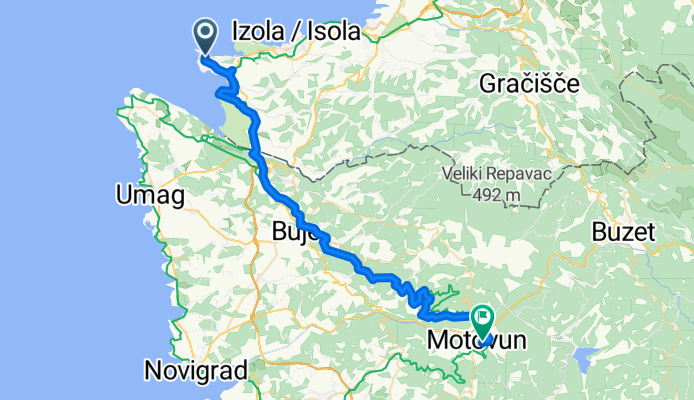 Ulica IX. Korpusa, Piran až Ulica Gradiziol, Motovun
