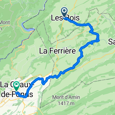 Rue du Doubs, Les Bois nach Rue du Grenier, La Chaux-de-Fonds