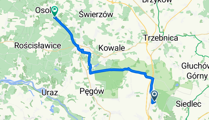 Łąkowa, Ligota Piękna do Letniskowa, Osola