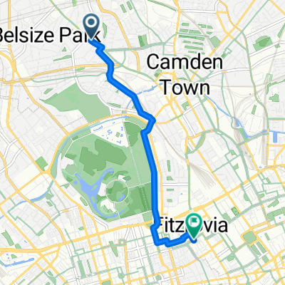 Parkhill Road, London to Charlotte Street, London