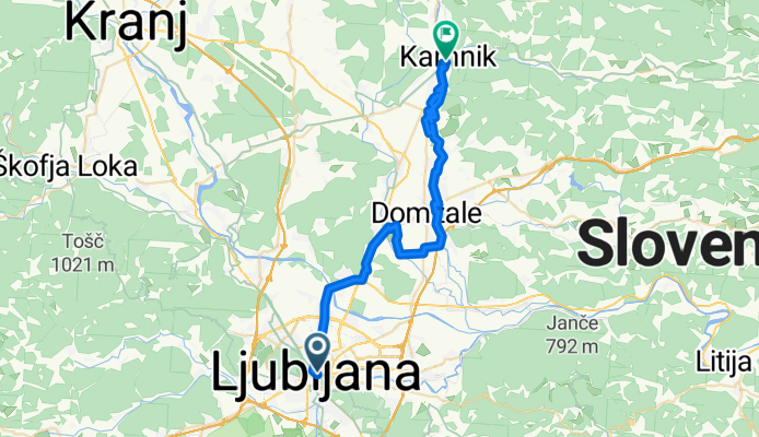 Prešernov trg to Kolodvorska ulica