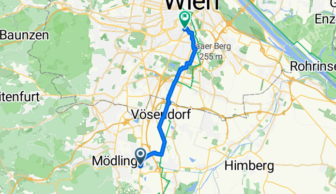 48.081, 16.312 nach 48.188, 16.364