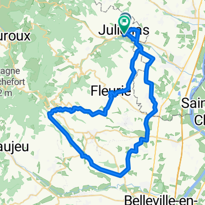 Out to Pizay, Truges, back via Chiroubles and Fleurie