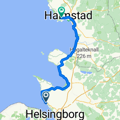 Skåneleden, Domsten nach Gamla Tylösandsvägen, Halmstad