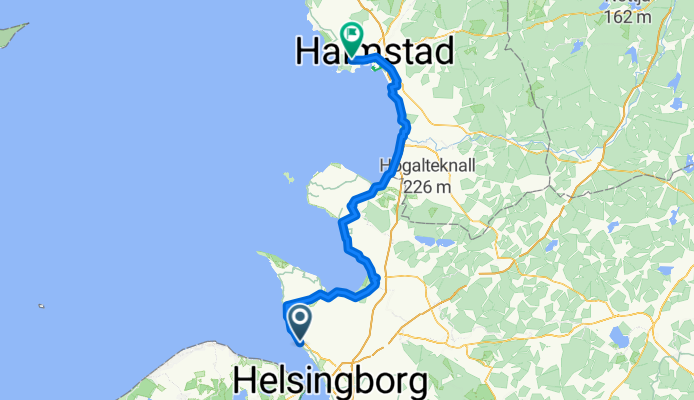 Skåneleden, Domsten nach Gamla Tylösandsvägen, Halmstad