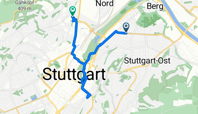 Hackstraße, Stuttgart nach Tunzhofer Straße, Stuttgart