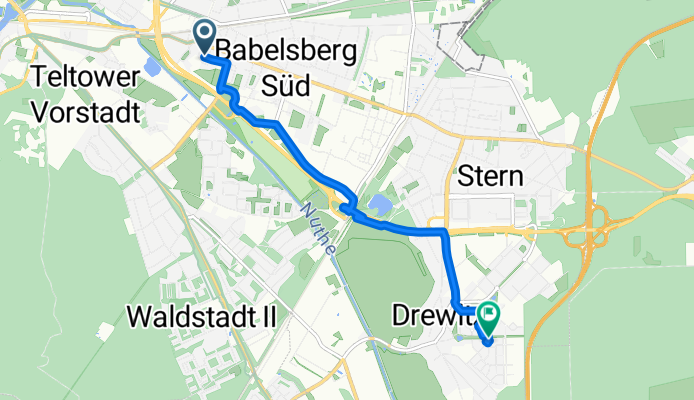 Großbeerenstraße, Potsdam nach Potsdam Südost, Potsdam