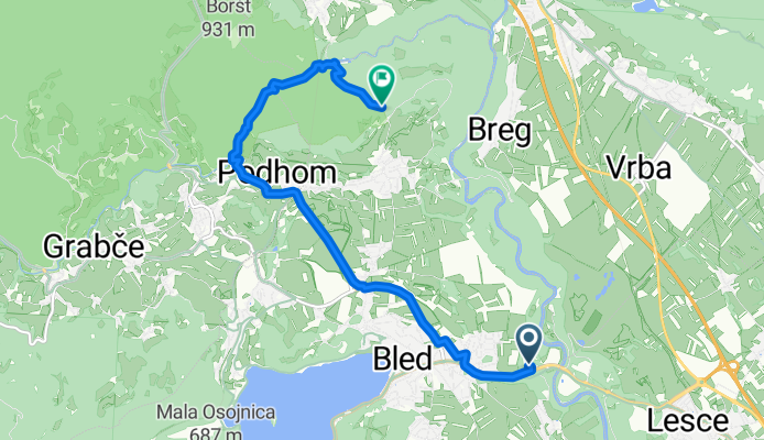 Pot na Lisice, Bled do Rebr, Bled