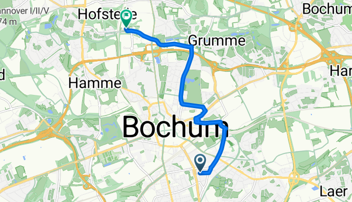 Universitätsstraße, Bochum nach Poststraße, Bochum