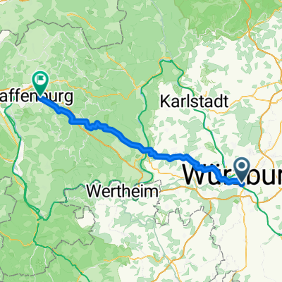 Gravel ride from Uhlandstraße 12, 97072, Würzburg