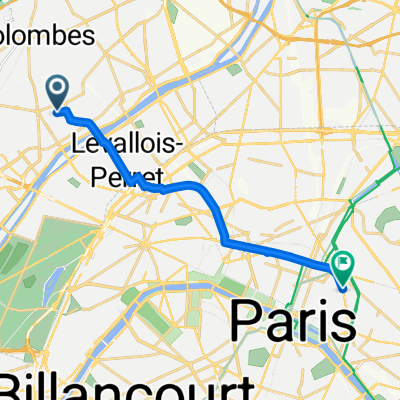 Rue des Minimes, Bois-Colombes to Boulevard Beaumarchais, Paris