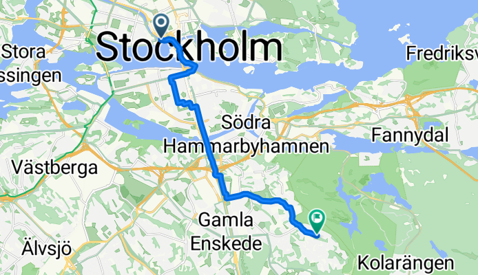 Hantverkargatan, Stockholm to Emågatan, Bagarmossen