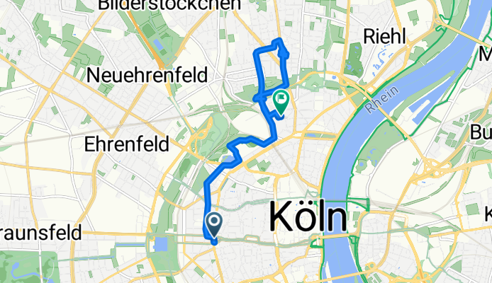Mauritiuswall to Kasparstraße 35-37