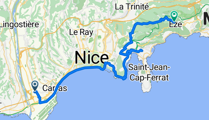 Avenue de la Méditerranée, Nice à Avenue de Verdun, Èze