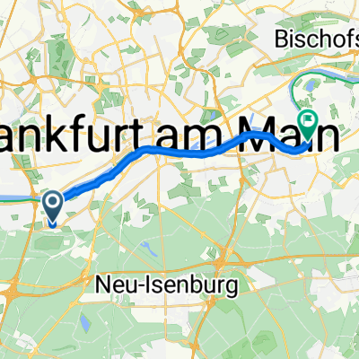 Lyoner Straße, Frankfurt am Main nach Offenbacher Straße, Offenbach am Main