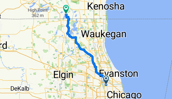 N Overhill Ave, Harwood Heights to E Main St, Twin Lakes