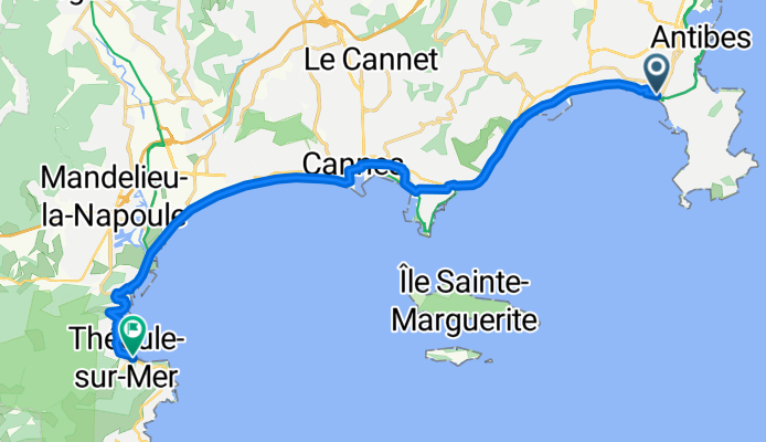 Boulevard Édouard Baudoin, Antibes to Boulevard de la Corniche d'Or, Théoule-sur-Mer