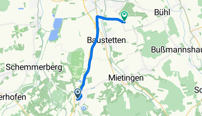 In der Au, Mietingen nach Am Flugplatz, Laupheim