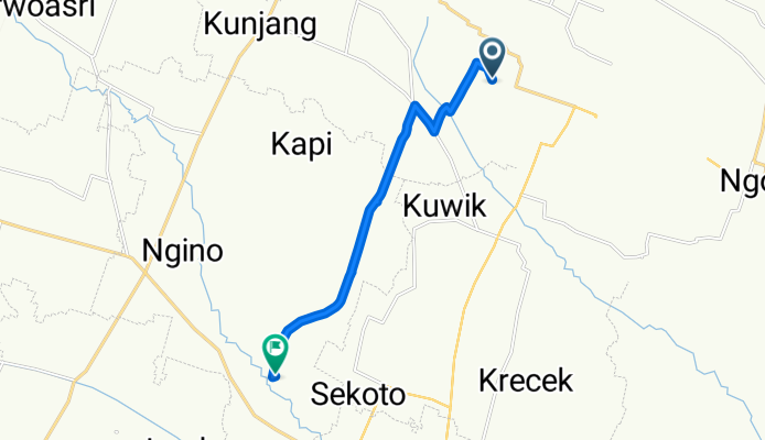Route to Jalan Candi Tegowangi