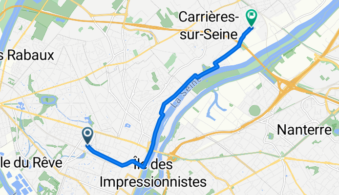Rue Henri Cloppet, Le Vésinet à Impasse du Colombier, Carrières-sur-Seine