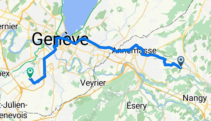 Chemin Lapraz, Cranves-Sales à Chemin du Pont-du-Centenaire, Plan-les-Ouates