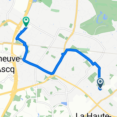 Rue de l'Abbé Cousin, Villeneuve-d'Ascq à Rue Baudouin IX, Villeneuve-d'Ascq
