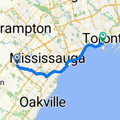 Dillingwood Dr, Mississauga to Wellington St W, Toronto